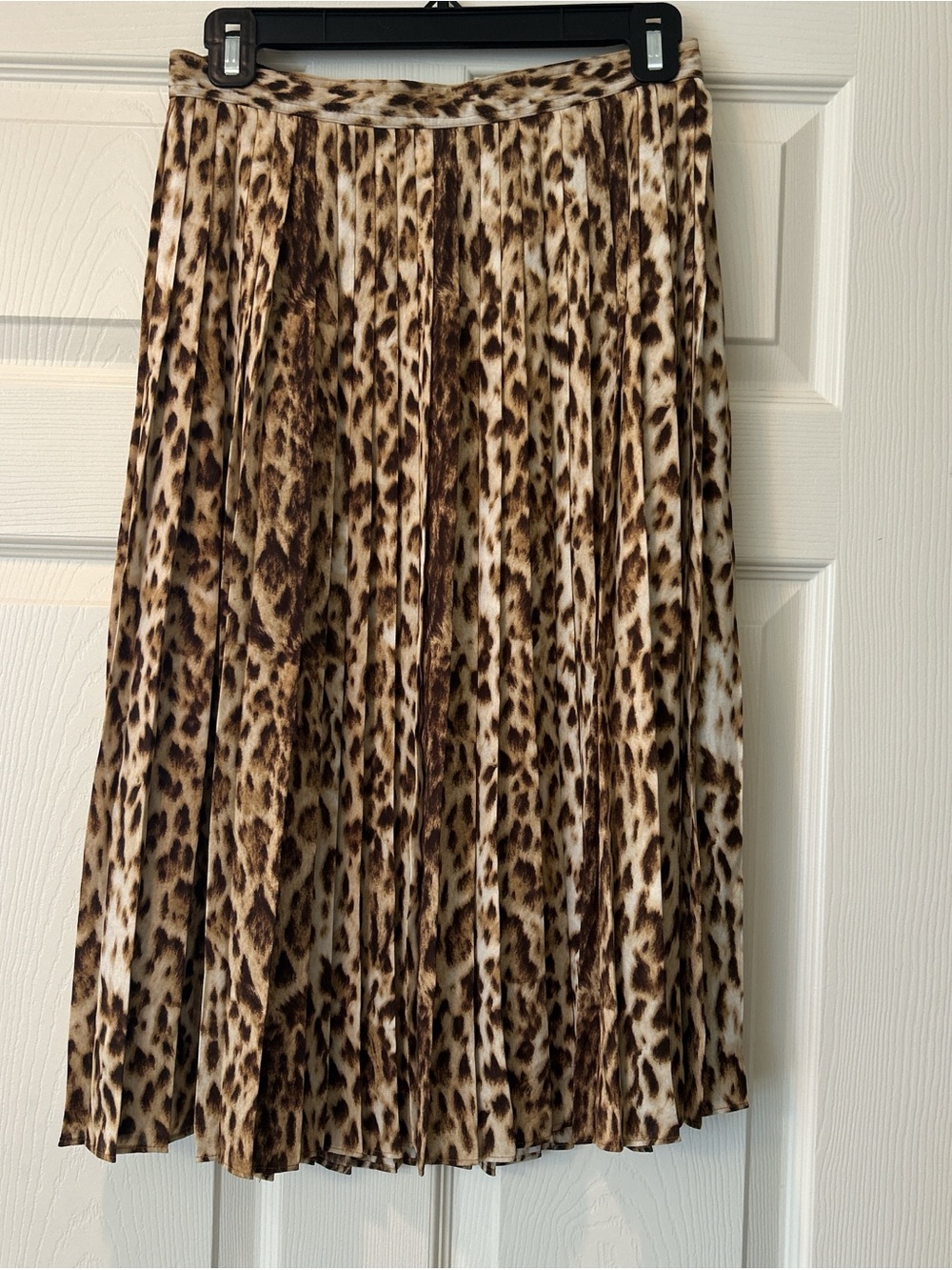 J. Crew Leopard Print Pleated Midi Skirt - Brown